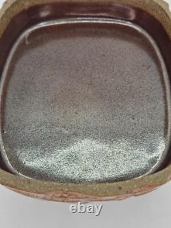 Shino Glaze Lidded Jar, Thumbprint, Signed, Art Pottery, Stunning Design