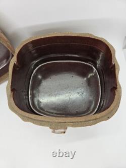 Shino Glaze Lidded Jar, Thumbprint, Signed, Art Pottery, Stunning Design
