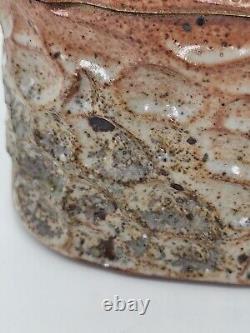 Shino Glaze Lidded Jar, Thumbprint, Signed, Art Pottery, Stunning Design