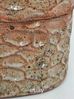 Shino Glaze Lidded Jar, Thumbprint, Signed, Art Pottery, Stunning Design