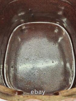 Shino Glaze Lidded Jar, Thumbprint, Signed, Art Pottery, Stunning Design