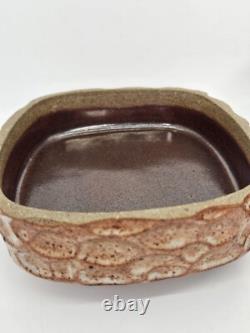 Shino Glaze Lidded Jar, Thumbprint, Signed, Art Pottery, Stunning Design
