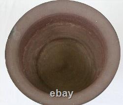Signed 1977 Vintage Incised Studio Pottery Large Vase Footed Bowl Mid Century