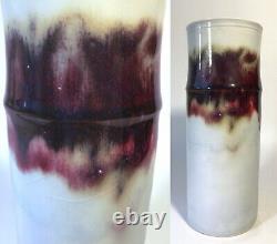 Signed Brother Thomas Bezanson Copper Red Flambe Cylindrical Vase Studio Pottery