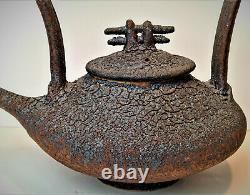 Signed Charles Gluskoter Studio Pottery Teapot Crusty Mud Glaze Vintage Art