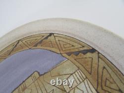 Signed Southwest Mesa Landscape Large 14 Art Studio Stoneware Pottery Plate