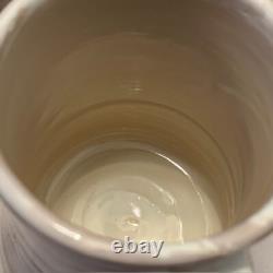 Signed Studio Art Pottery Mugs Ceramic Hand Thrown Boho Swirl Tall Set 4 Vintage