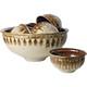 Signed Studio Pottery Farmhouse Speckled Rustic Brown Drip Glaze Bowl Set of 9