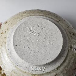 Signed Studio Pottery Farmhouse Speckled Rustic Brown Drip Glaze Bowl Set of 9