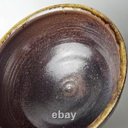 Signed Studio Pottery Farmhouse Speckled Rustic Brown Drip Glaze Bowl Set of 9