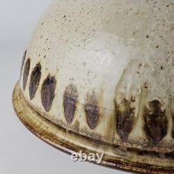 Signed Studio Pottery Farmhouse Speckled Rustic Brown Drip Glaze Bowl Set of 9