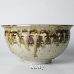 Signed Studio Pottery Farmhouse Speckled Rustic Brown Drip Glaze Bowl Set of 9