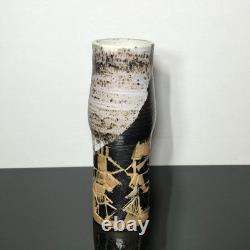 Signed TK Studio Art Pottery Sgraffito Abstract MCM Stoneware Vase