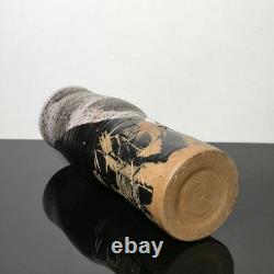 Signed TK Studio Art Pottery Sgraffito Abstract MCM Stoneware Vase