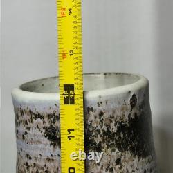 Signed TK Studio Art Pottery Sgraffito Abstract MCM Stoneware Vase