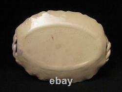 Signed Una Deerbon Australian Studio Pottery Applied Grapes Tray Bowl Vintage