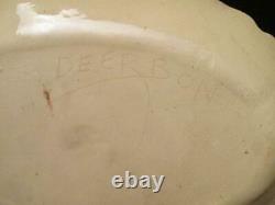 Signed Una Deerbon Australian Studio Pottery Applied Grapes Tray Bowl Vintage
