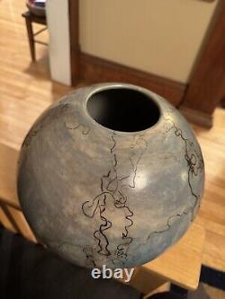 Signed Vintage Mary Witkop New Mexico Art Pottery Cloud Fire Pot or Vase