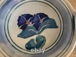 Signed Vintage STEVEN HILL Floral Bowl Studio Art Stoneware Pottery Kansas City