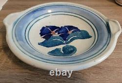 Signed Vintage STEVEN HILL Floral Bowl Studio Art Stoneware Pottery Kansas City