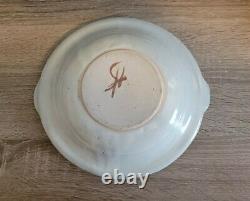 Signed Vintage STEVEN HILL Floral Bowl Studio Art Stoneware Pottery Kansas City