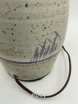 Signed Vintage Studio Art Pottery Lamp Base Duck Mallard Ceramic 22