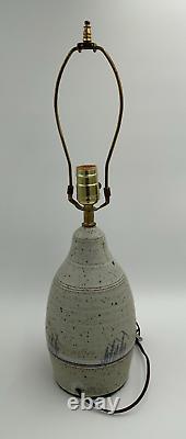 Signed Vintage Studio Art Pottery Lamp Base Duck Mallard Ceramic 22 Tall