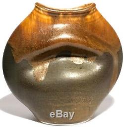 Signed Vintage Studio Art Pottery Modernist Sculpture Pinched Design Vase