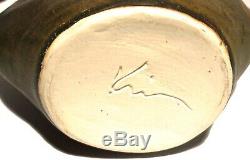 Signed Vintage Studio Art Pottery Modernist Sculpture Pinched Design Vase