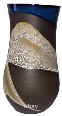 Signed Vintage Studio Art Pottery Textured Glaze Modernist Vase