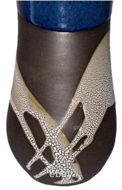 Signed Vintage Studio Art Pottery Textured Glaze Modernist Vase