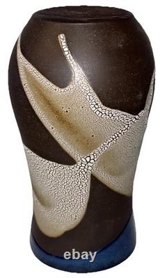 Signed Vintage Studio Art Pottery Textured Glaze Modernist Vase