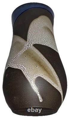 Signed Vintage Studio Art Pottery Textured Glaze Modernist Vase