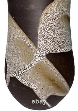 Signed Vintage Studio Art Pottery Textured Glaze Modernist Vase