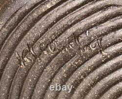 Signed Vintage Studio Art Pottery Textured Glaze Modernist Vase