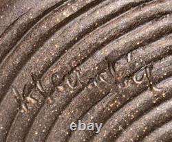 Signed Vintage Studio Art Pottery Textured Glaze Modernist Vase