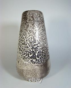 Signierte Studio Keramik Vase, Lava Glasur, German Pottery Mid Century Modern Vtg
