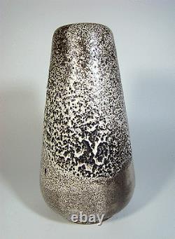 Signierte Studio Keramik Vase, Lava Glasur, German Pottery Mid Century Modern Vtg
