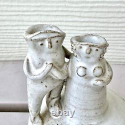 Solveig Cox Rare Mid-Century Figurative Studio Pottery Weed Pot, Vintage 1960s