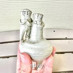Solveig Cox Rare Mid-Century Figurative Studio Pottery Weed Pot, Vintage 1960s