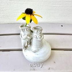 Solveig Cox Rare Mid-Century Figurative Studio Pottery Weed Pot, Vintage 1960s