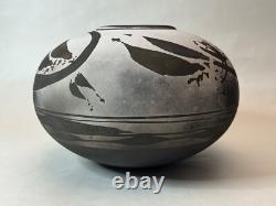 Southwest Raku Studio Pottery Vase LMNO Arts Scott Lindberg Vintage