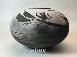 Southwest Raku Studio Pottery Vase LMNO Arts Scott Lindberg Vintage
