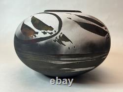 Southwest Raku Studio Pottery Vase LMNO Arts Scott Lindberg Vintage