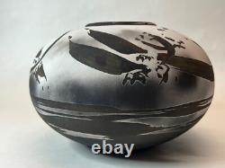 Southwest Raku Studio Pottery Vase LMNO Arts Scott Lindberg Vintage