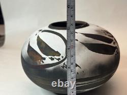 Southwest Raku Studio Pottery Vase LMNO Arts Scott Lindberg Vintage
