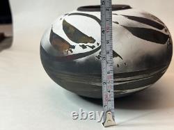 Southwest Raku Studio Pottery Vase LMNO Arts Scott Lindberg Vintage