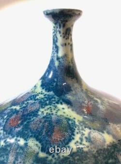Spectacular Mid-Century William + Polia Pillin Drip Glaze Vase, c. 1950s-60s