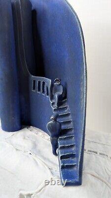 Stairs Steps Sculpture Blue Pottery 1995 People Vintage Studio Art New York