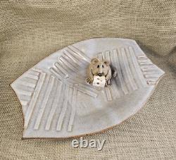 Steve Vasiliou Studio Pottery Handmade Vintage Cheese Tray 3D Mouse Rare